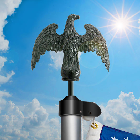 Eagle Flag Pole Ball Topper – Black Finial Ornament