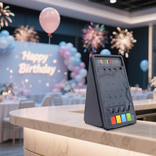 14" Tabletop Prize Drop Game Board with 8 Pucks, Foldable Stand for Party, Carnival & Trade Show