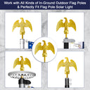 Eagle Flag Pole Topper – Gold Eagle Finial Ornament, 1/2"-13UNC Thread, Fits 20/25/30 Ft Telescopic & Sectional Flagpoles Outdoor