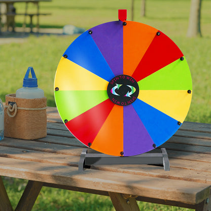 24" Spinning Prize Wheel – 12-Slot Detachable Fortune Wheel with Stand for Party, Carnival & Events