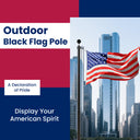25FT Black Sectional Flag Pole Kit – Heavy Duty Aluminum Outdoor Flagpole with Ball Topper & 3x5 USA Flag