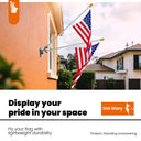 6FT Aluminum Flag Pole Kit for Outside House  Tangle-Free Heavy Duty Residential Flagpole for House, Porch, Yard, Truck & Boat Fits Standard 3×5 FT Flags | Silver Finish