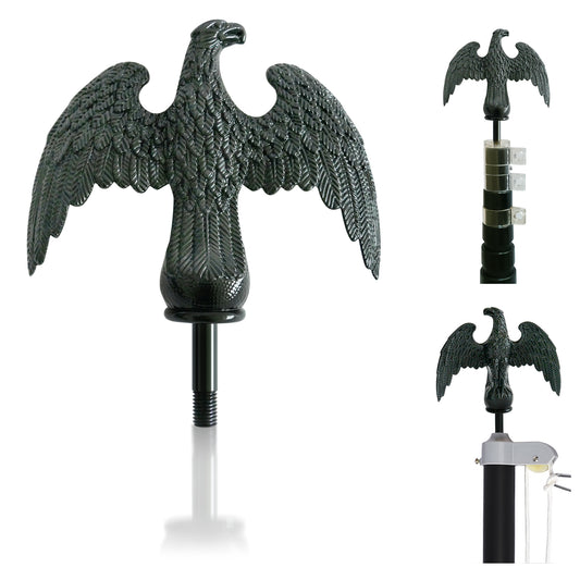 Eagle Flag Pole Ball Topper – Black Finial Ornament