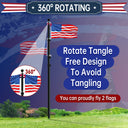 20FT Telescopic Black Flag Pole Kit – Heavy Duty Aluminum Extendable Flagpole with Twist Lock, Black Ball Top & 3x5 USA Flag