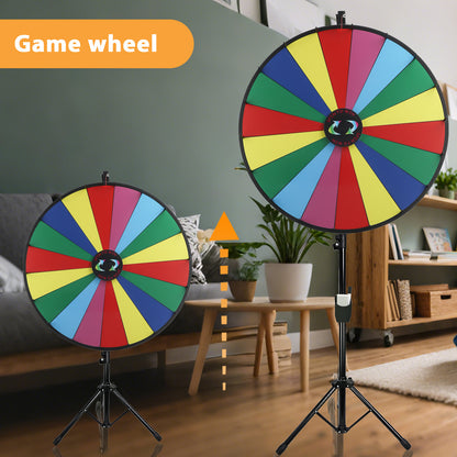 30" Prize Wheel with Adjustable Stand, 18 Slots, Dry Erase