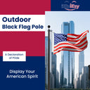 25FT Black Sectional Flag Pole Kit – Heavy Duty Aluminum Outdoor Flagpole with Ball Topper & 3x5 USA Flag
