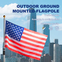 20FT Telescopic Silver Flag Pole Kit – Heavy Duty Aluminum In-Ground Flagpole with Gold Ball Top & USA Flags