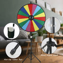 30" Prize Wheel with Adjustable Stand, 18 Slots, Dry Erase Spinla