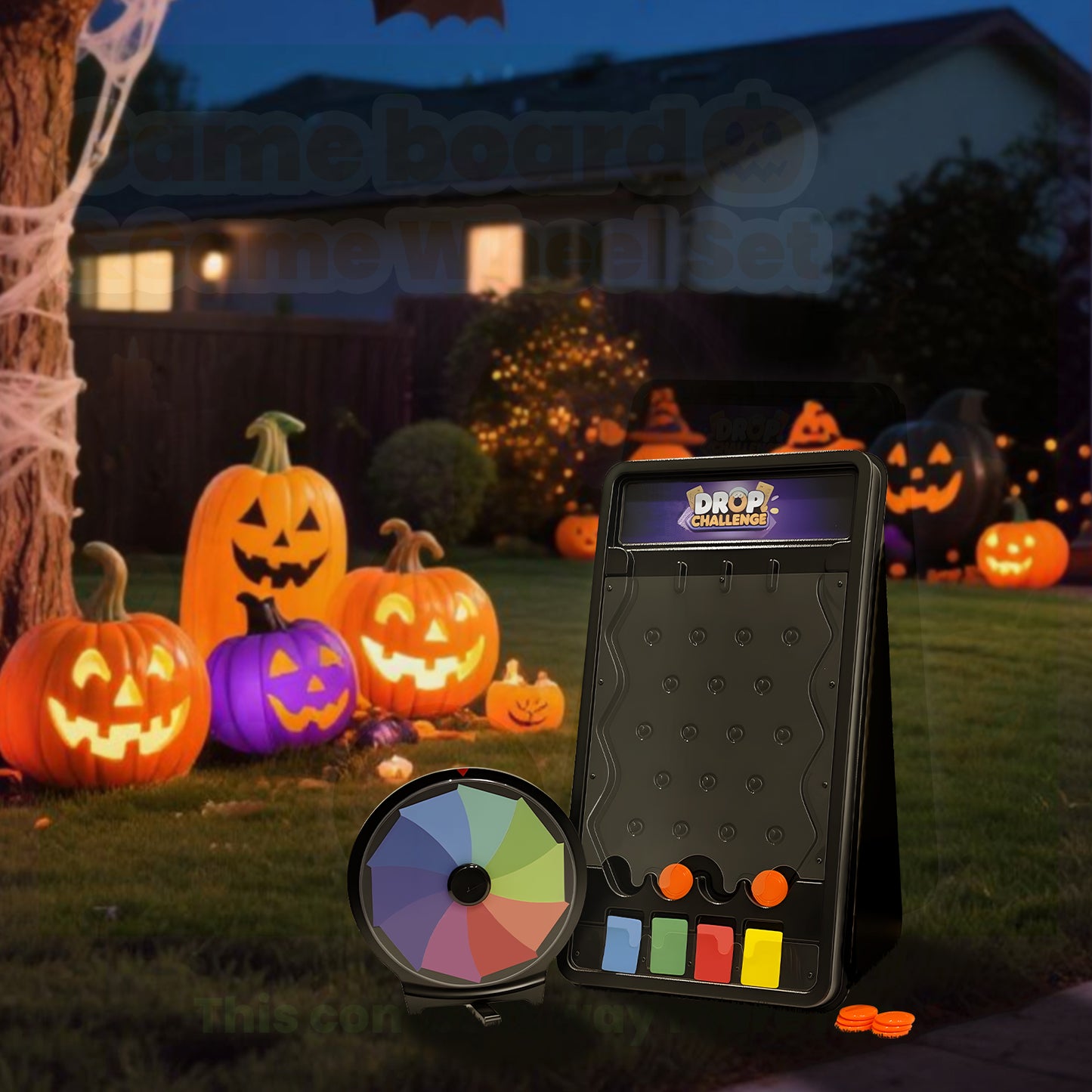 2-in-1 Prize Wheel & Plinko Board Set – 10" Tabletop Spinner + 14" Drop Game for Trade Shows, Parties & Family Fun