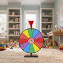12" DIY Tabletop Prize Wheel – 12 Color Slots, Heavy-Duty Iron Base & Teeth, Dry Erase Spinner for Trade Shows & Parties