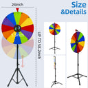 24" Spinning Prize Wheel with Stand – 14-Slot Prize Wheel Game with Detachable Design & Carrying Bag for Party, Carnival, Live Stream, Tradeshow