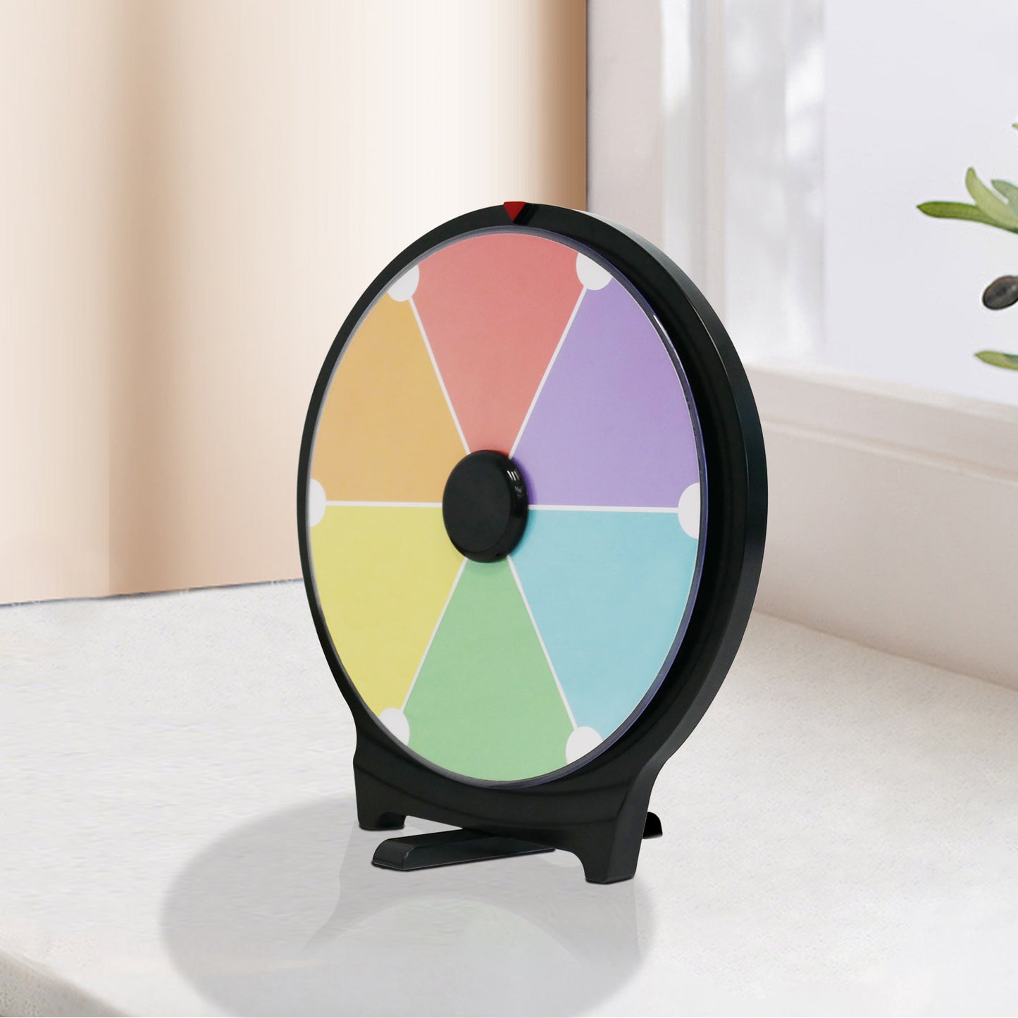 10" Double-Sided Tabletop Prize Wheel – 6 & 10 Slot Spin Wheel with Heavy Duty Base, Erasable Surface, Dry Erase Markers & Eraser for Party, Trade Show & Carnival