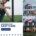 20FT Sectional Black Flag Pole Kit – Heavy Duty Aluminum In-Ground Flagpole with Ball Topper & Free USA Flag