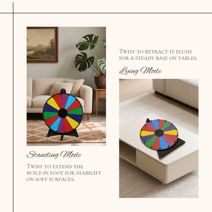 20" Prize Wheel – 14-Slot Tabletop Spinner with Stand & Accessories