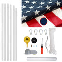 25FT Heavy-Duty  Aluminum Flag Pole Kit with Embroidered 3×5' American Flag Premium Thick Aluminum Construction