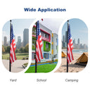 20FT Telescopic Silver Flag Pole Kit – Heavy Duty Aluminum In-Ground Flagpole with Gold Ball Top & USA Flags