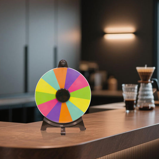 12" Tabletop Eagle-Themed Prize Wheel – 6 Color Slots, Erasable Surface, Spin Wheel for Trade Shows, Parties & Carnivals