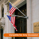 6FT Aluminum Flag Pole Kit for Outside House  Tangle-Free Heavy Duty Residential Flagpole for House, Porch, Yard, Truck & Boat Fits Standard 3×5 FT Flags | Silver Finish