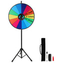24" Prize Wheel with Folding Tripod, Adjustable Height 44"-60", 14 Slots Dry Erase