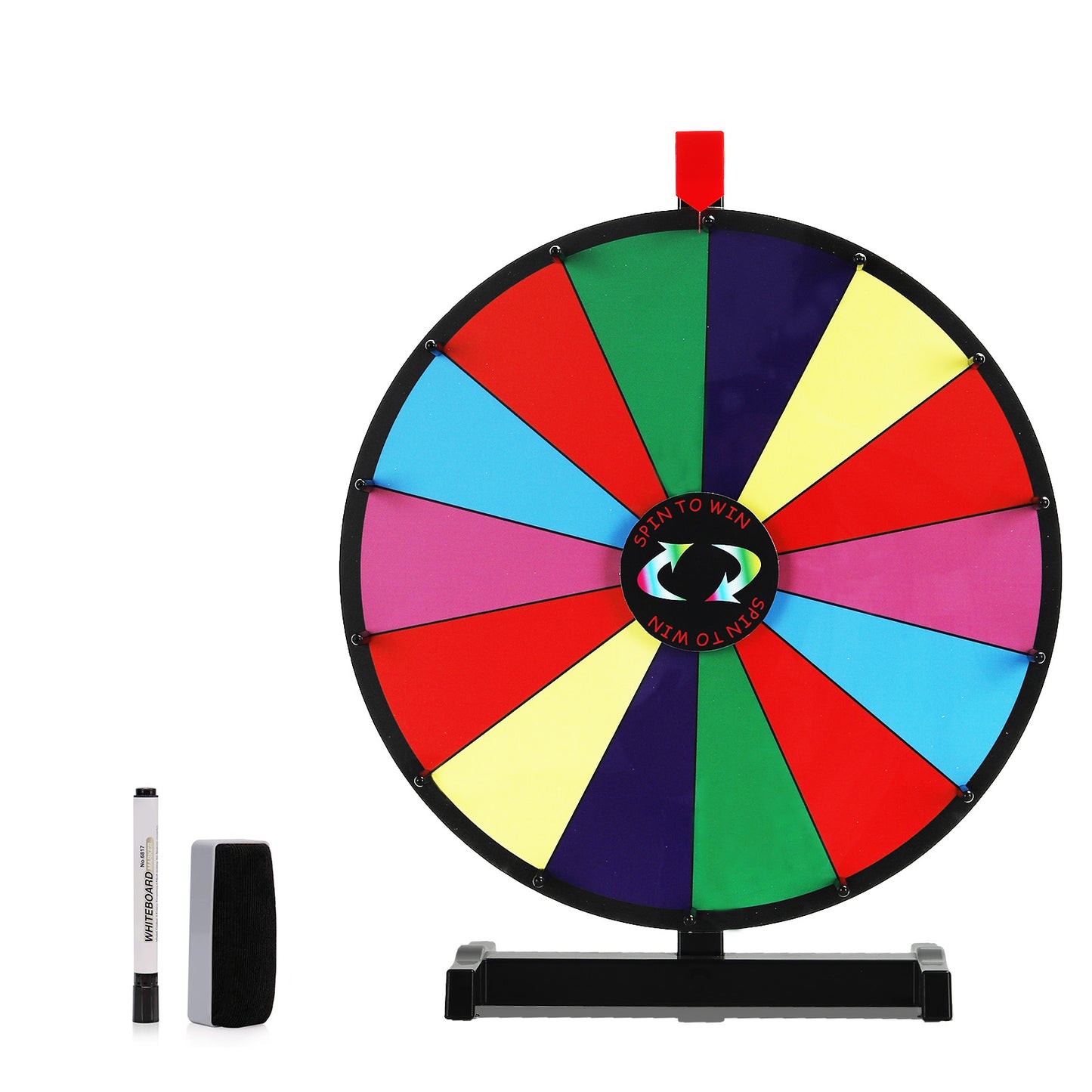 18" Tabletop Prize Wheel – 14 Slots, Durable Base, Dry Erase Spinner for Parties, Carnivals & Trade Shows