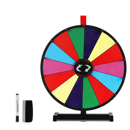 18" Tabletop Prize Wheel – 14 Slots, Durable Base, Dry Erase Spinner for Parties, Carnivals & Trade Shows