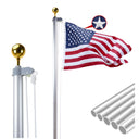 20FT 12-Gauge Heavy-Duty Aluminum Flag Pole Kit with 3×5' American Flag