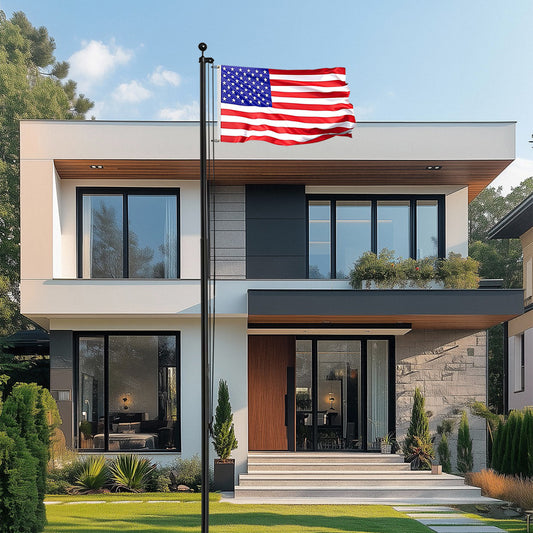 20FT Sectional Black Flag Pole Kit – Heavy Duty Aluminum In-Ground Flagpole with Ball Topper & Free USA Flag