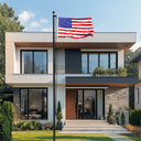 20FT Sectional Black Flag Pole Kit – Heavy Duty Aluminum In-Ground Flagpole with Ball Topper & Free USA Flag