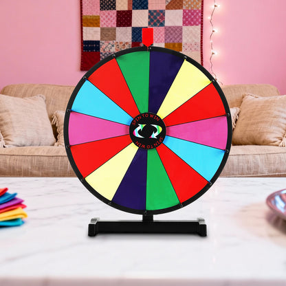 18" Tabletop Prize Wheel – 14 Slots, Durable Base, Dry Erase Spinner for Parties, Carnivals & Trade Shows