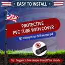 20FT Telescopic Black Flag Pole Kit – Heavy Duty Aluminum Extendable Flagpole with Twist Lock, Black Ball Top & 3x5 USA Flag