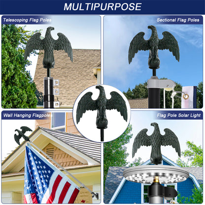 Eagle Flag Pole Ball Topper – Black Finial Ornament