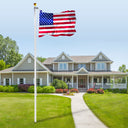 25FT Sectional Flag Pole Kit – Heavy Duty Aluminum Outdoor Flagpole with Ball Topper & 3x5 USA Flag, Silver