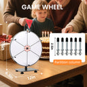12" DIY Tabletop Prize Wheel – 6 Blank Slots, Heavy-Duty Iron Stand, Dry Erase Spinner for Carnivals, Trade Shows & Parties