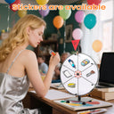 12" DIY Tabletop Prize Wheel – 6 Blank Slots, Heavy-Duty Iron Stand, Dry Erase Spinner for Carnivals, Trade Shows & Parties