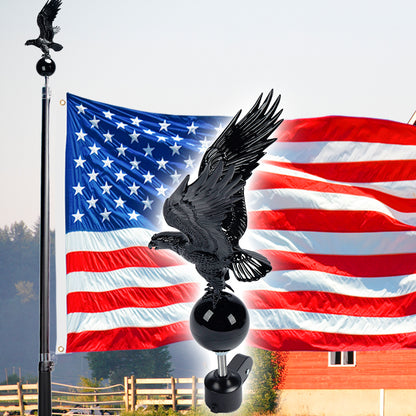 Eagle Flagpole Topper with Ball – Weatherproof ABS Finial for 20–30ft Flag Poles, Patriotic Outdoor Decor