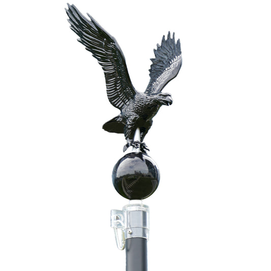 Eagle Flagpole Topper with Ball – Weatherproof ABS Finial for 20–30ft Flag Poles, Patriotic Outdoor Decor