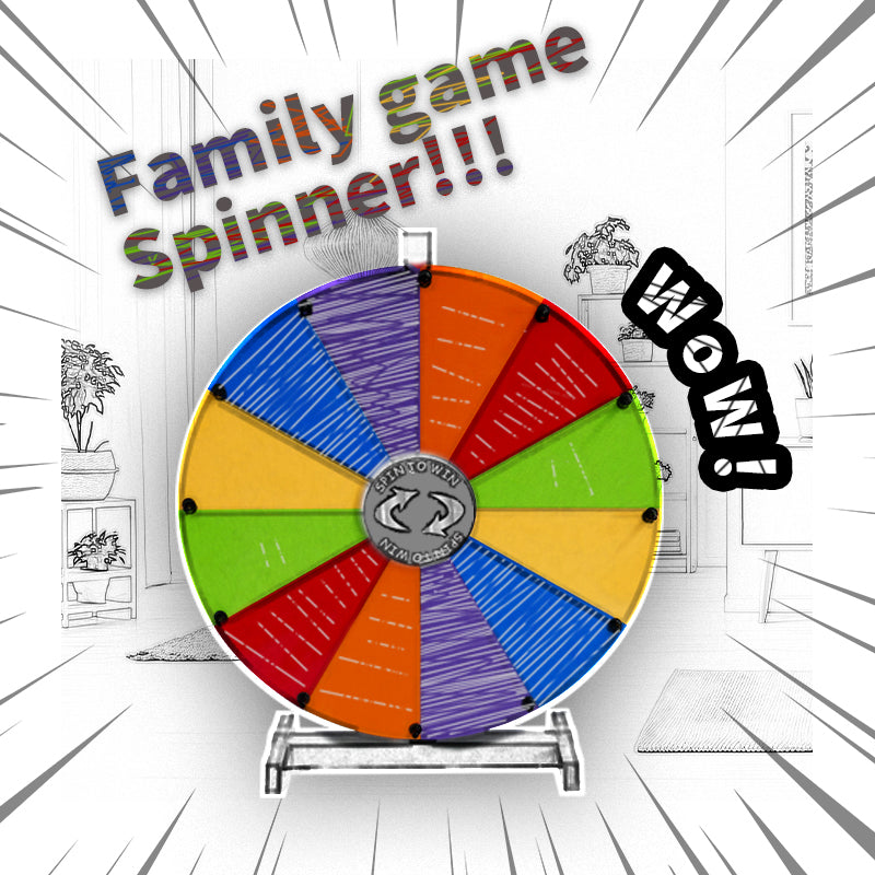24" Spinning Prize Wheel – 12-Slot Detachable Fortune Wheel with Stand for Party, Carnival & Events